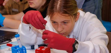 a student in a lab